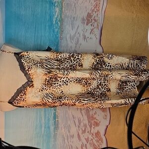 INC International Concepts Exotic Satin Chemise with Lace